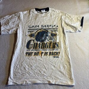 Vintage San Diego Chargers AFC Western Division Champions 1992 T Shirt M Trench